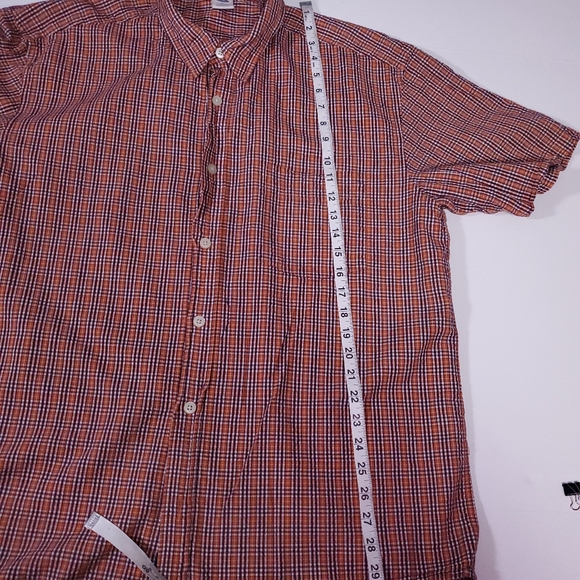 Old Navy Shirt Sleeve Orange Gingham Shirt - Picture 8 of 15